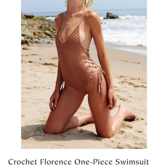 acacia swimwear Swim Free People Crochet Swimsuit Poshmark